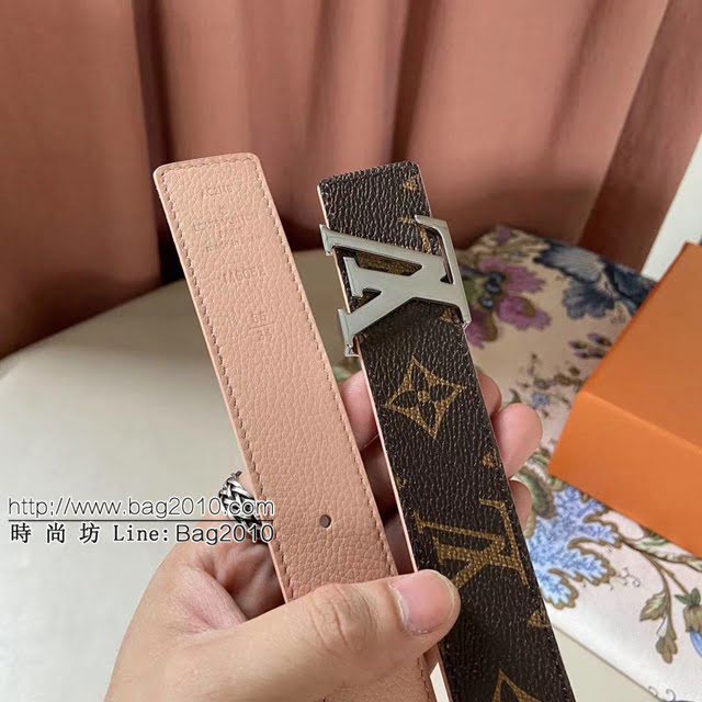 LV新款女士皮帶 路易威登Initiales雙面小牛皮腰帶  jjp1232
